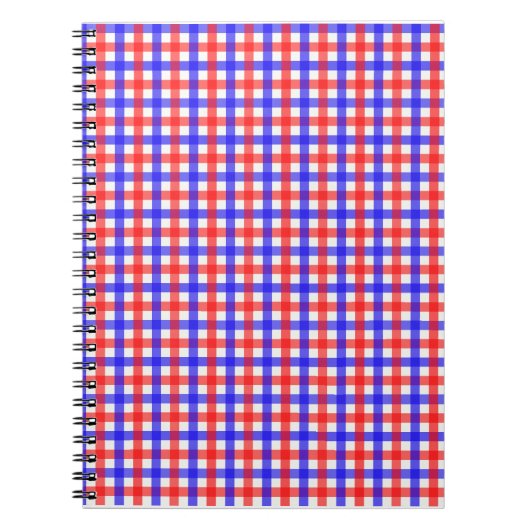 Carnet Motif rouge bleu En vichy (Devant)