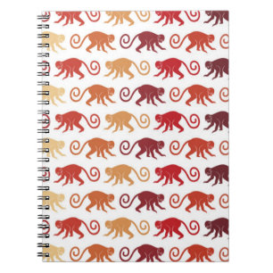 Carnet Motif rouge de singes