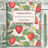 Carnet Motif rouge fraise