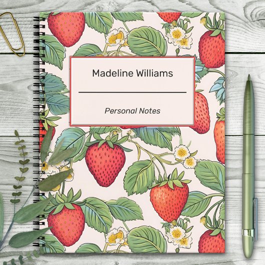 Carnet Motif rouge fraise