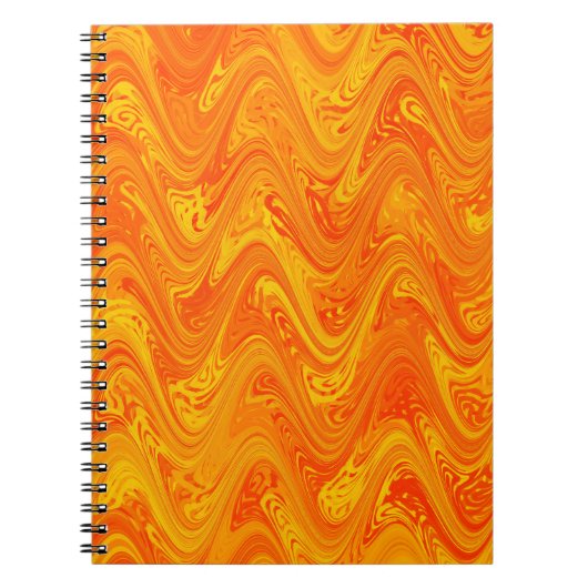 Carnet Motif rouge orange marbling (Devant)