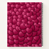 Carnet Motif rouge texture 3D Coeurs-32322 (Dos)
