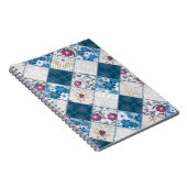 Carnet Motif rustique à la mode bleu de chutes de tissu (Côté Droit)