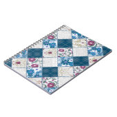 Carnet Motif rustique à la mode bleu de chutes de tissu (Côté gauche)