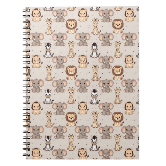 Carnet Motif Safari Bébé Neutre (Devant)