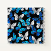 Carnet Motif sans couleur foncée avec papillons bleus Mor (Dos)
