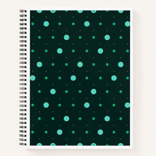 Carnet Motif sans couture à pois sarcelle (Devant)