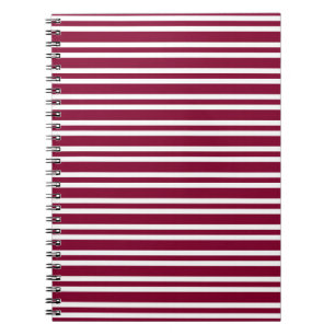 Carnet Motif sans couture à rayures blanches et burgundy