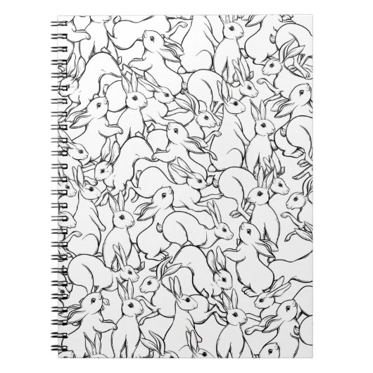 Carnet Motif sans couture, arrière - plan avec des lapins (Devant)