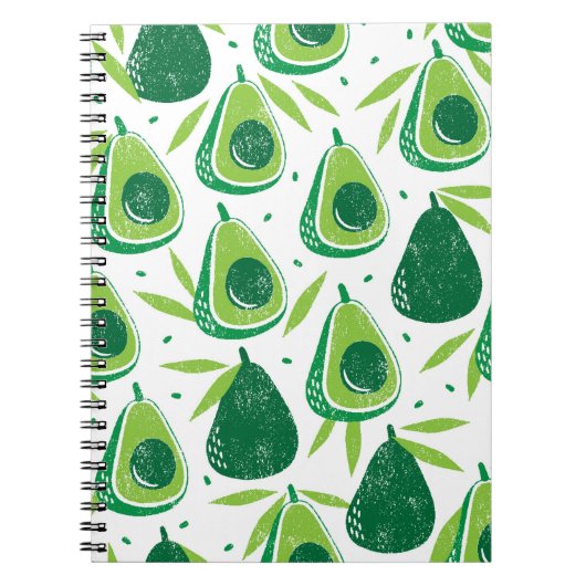 Carnet Motif sans couture avec avocats. Timbre texturé. v (Devant)