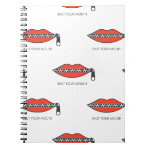 Carnet Motif sans couture avec bouche de femme avec ferme