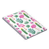 Carnet Motif sans couture avec cactus d'aquarelle verte, (Côté Droit)