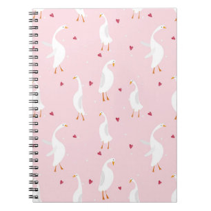 Carnet Motif sans couture avec canard mignon avec coeur s