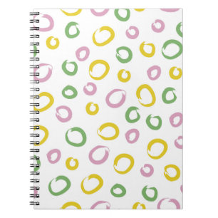 Carnet Motif sans couture avec cercles colorés, rose, gr