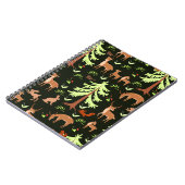 Carnet Motif sans couture avec cerfs dans la forêt. (Côté gauche)