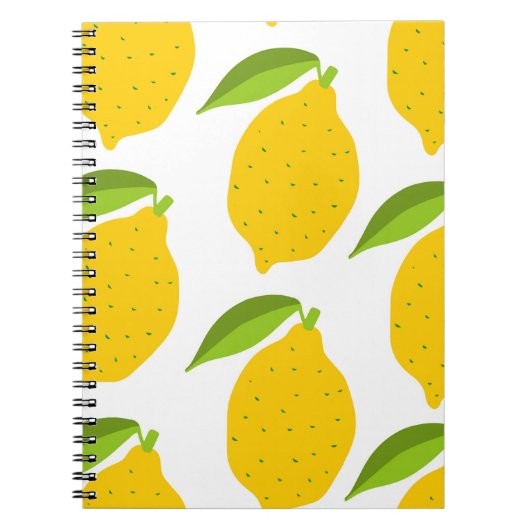 Carnet Motif sans couture avec citron frais jaune (Devant)