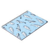 Carnet Motif sans couture avec de jolies baleines et étoi (Côté gauche)