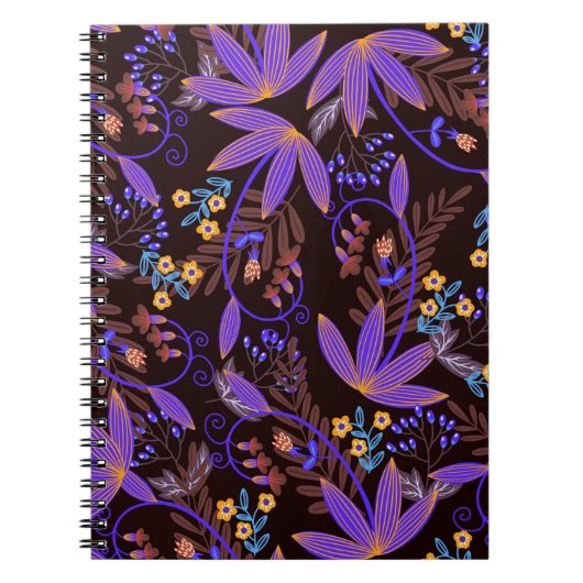 Carnet Motif sans couture avec de minuscules fleurs vives (Devant)