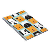Carnet Motif sans couture avec des chiens mignons.  (Côté Droit)