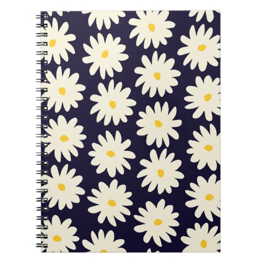 Carnet Motif sans couture avec des fleurs dessinées à la  (Devant)