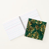 Carnet Motif sans couture avec des fougères dorées (Intérieur)