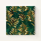 Carnet Motif sans couture avec des fougères dorées (Dos)