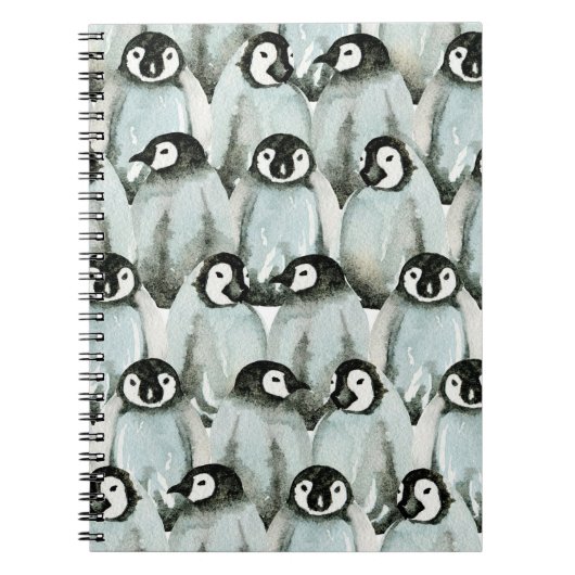 Carnet Motif sans couture avec des pingouins mignons (Devant)