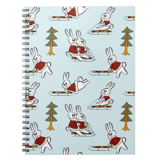 Carnet Motif sans couture avec différents lapins sur les (Devant)