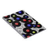Carnet Motif sans couture avec disques vinyles et notes. (Côté Droit)
