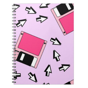 Carnet Motif sans couture avec disquette colorée en vapo