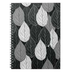 Carnet Motif sans couture avec feuilles. Monochrom à mai