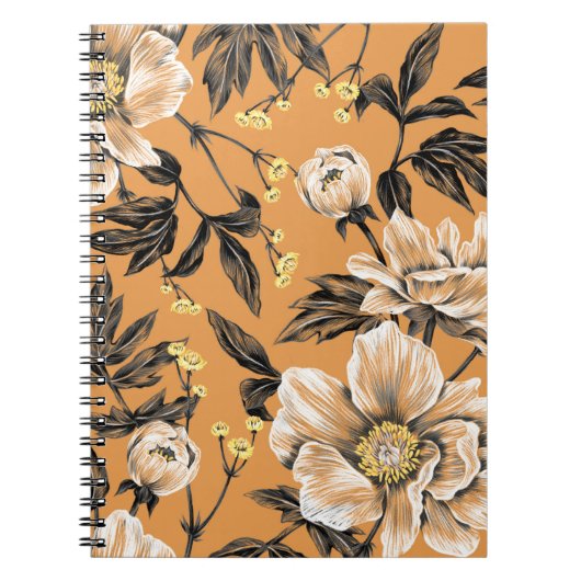 Carnet Motif sans couture avec fleurs.art, floral, motif, (Devant)