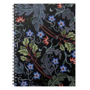 Carnet Motif sans couture avec fleurs dans le style art d