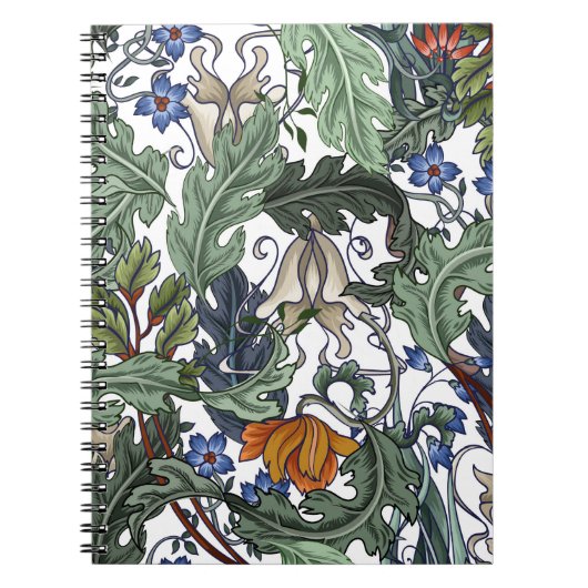 Carnet Motif sans couture avec fleurs dans le style art d (Devant)