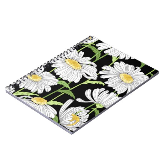 Carnet motif sans couture avec fleurs d'été (Côté gauche)