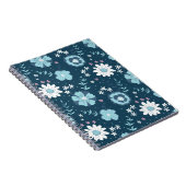 Carnet Motif sans couture avec fleurs d'été bleues sur fo (Côté Droit)