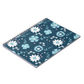 Carnet Motif sans couture avec fleurs d'été bleues sur fo (Côté gauche)