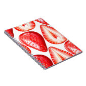 Carnet Motif sans couture avec fraises mûres sur b blanc (Côté Droit)