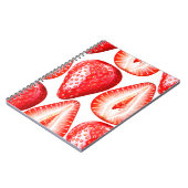 Carnet Motif sans couture avec fraises mûres sur b blanc (Côté gauche)