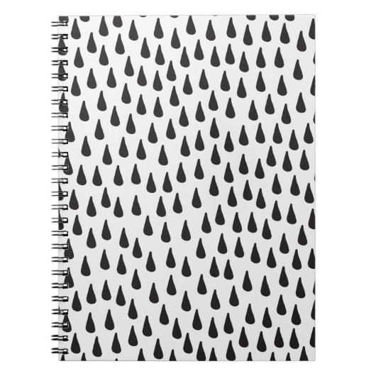Carnet Motif sans couture avec gouttes de pluie en noir s (Devant)