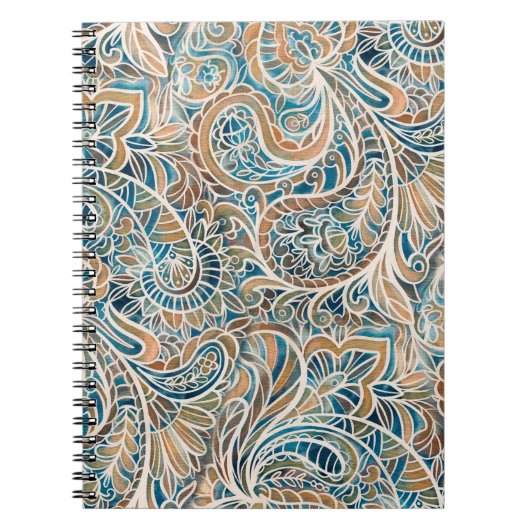 Carnet Motif sans couture avec impression Paisley multico (Devant)