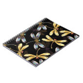 Carnet Motif sans couture avec libellules d'or (Côté gauche)