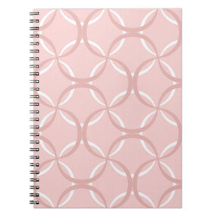 Carnet Motif sans couture avec lignes ondulées roses