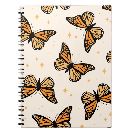 Carnet Motif sans couture avec papillons monarques. Conte (Devant)