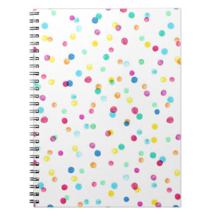 Carnet Motif sans couture avec points d'aquarelle lumineu