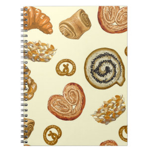 Carnet Motif sans couture avec produit de boulangerie