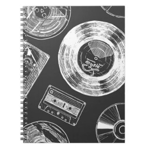 Carnet Motif sans couture avec supports audio et vidéo. V