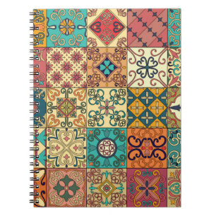 Carnet Motif sans couture avec tuiles portugaises en tala