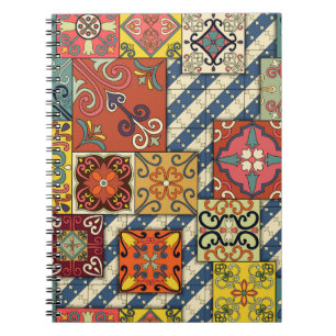 Carnet Motif sans couture avec tuiles portugaises en tala