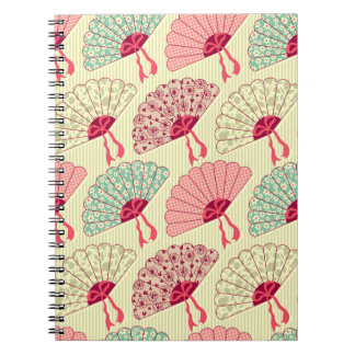 Carnet Motif sans couture avec ventilateurs.